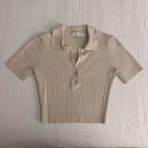 Meshki | Stretch Knit Cropped Polo